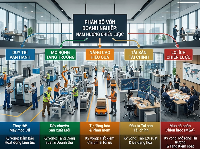Phân loại đầu tư doanh nghiệp theo mục tiêu, thời hạn và đối tượng